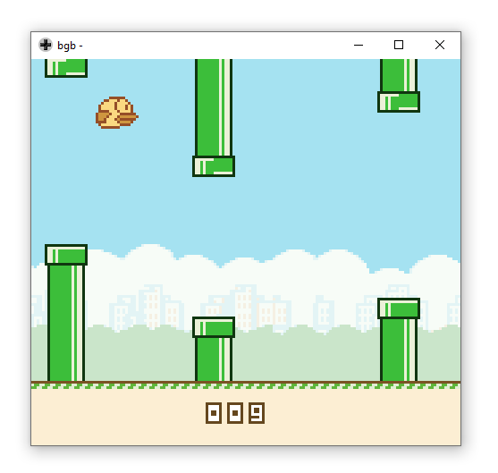 Screenshot of the Flappy Bird game.